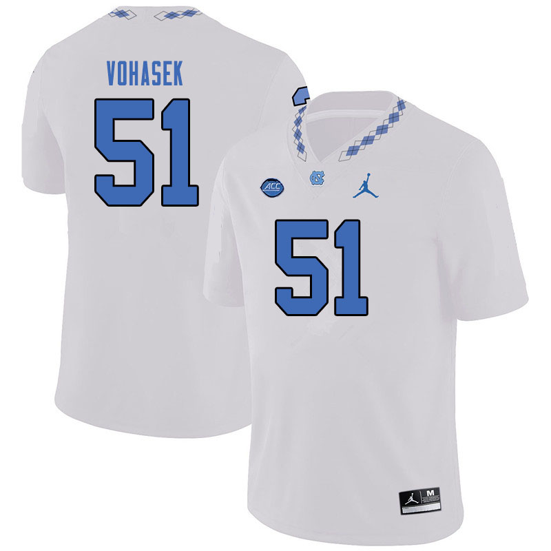 Jordan Brand Men #51 Raymond Vohasek North Carolina Tar Heels College Football Jerseys Sale-White